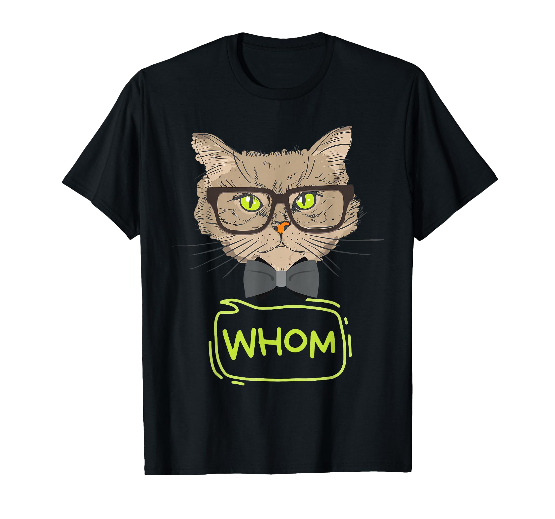 Who Whom Grammar Cat Nerd Book Lover T-Shirt - Aesthetic Graphic Unisex - T-Shirt, Sweatshirt, Hoodie