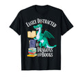 Easily Distracted Dragons And Books T-Shirt - Custom Art Print for Adults - T-Shirt, Sweatshirt, Hoodie