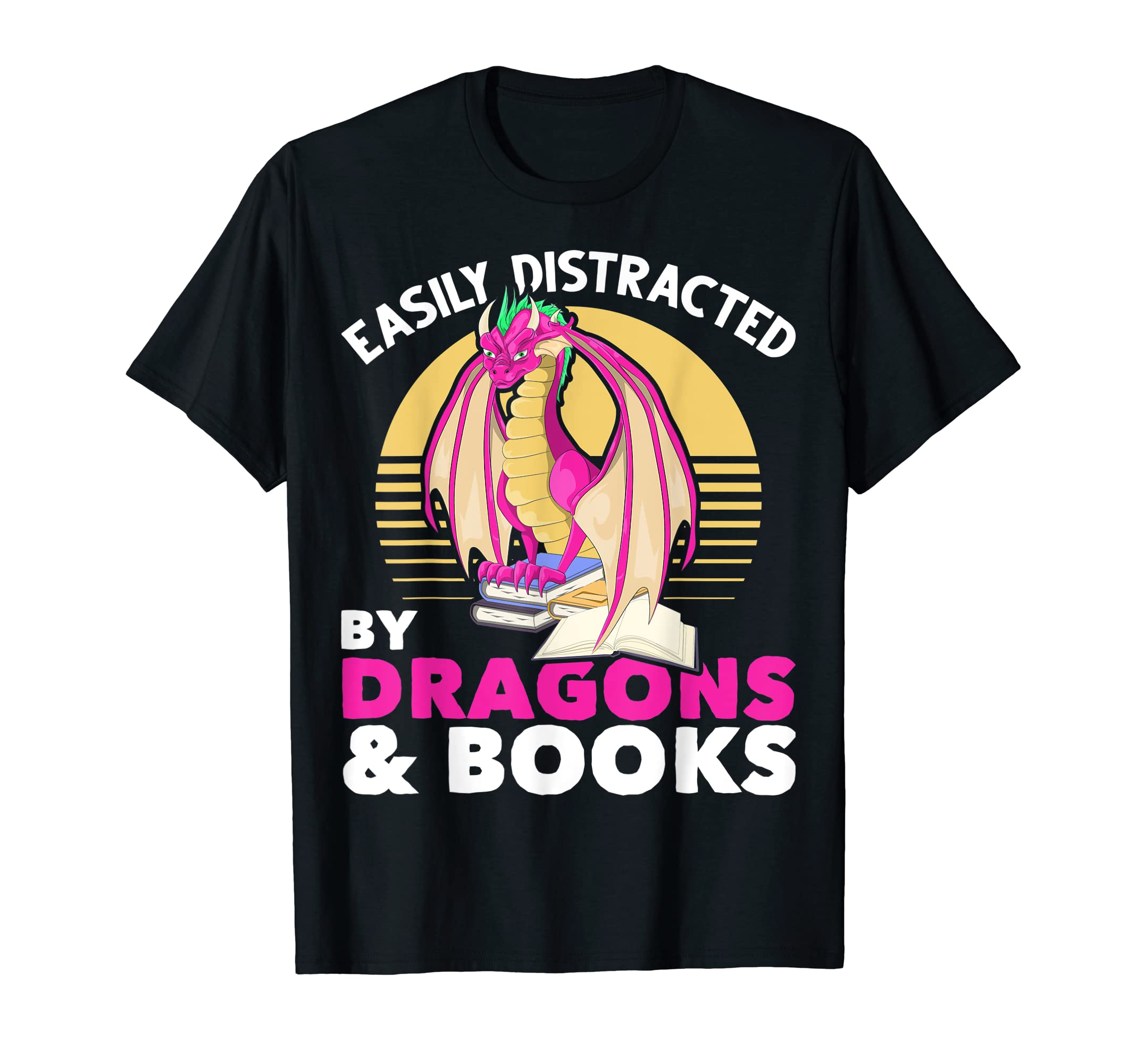 Reading Book Lover Fantasy Dragon T-Shirt - Minimalist Print Men Women - T-Shirt, Sweatshirt, Hoodie