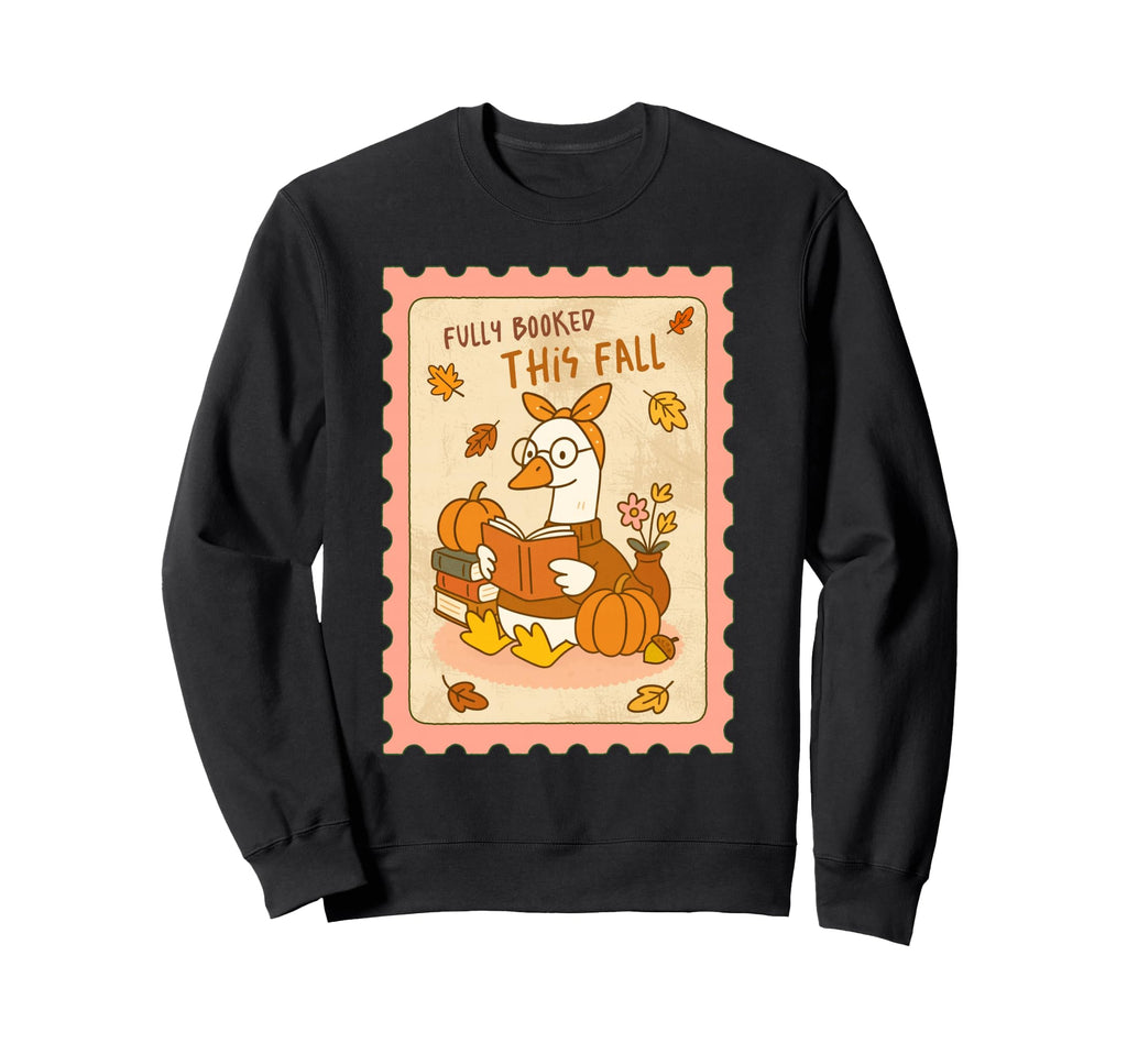 Bookish Goose Fall Book Lover Sweatshirt - Unique Graphic Men Women - T-Shirt, Sweatshirt, Hoodie