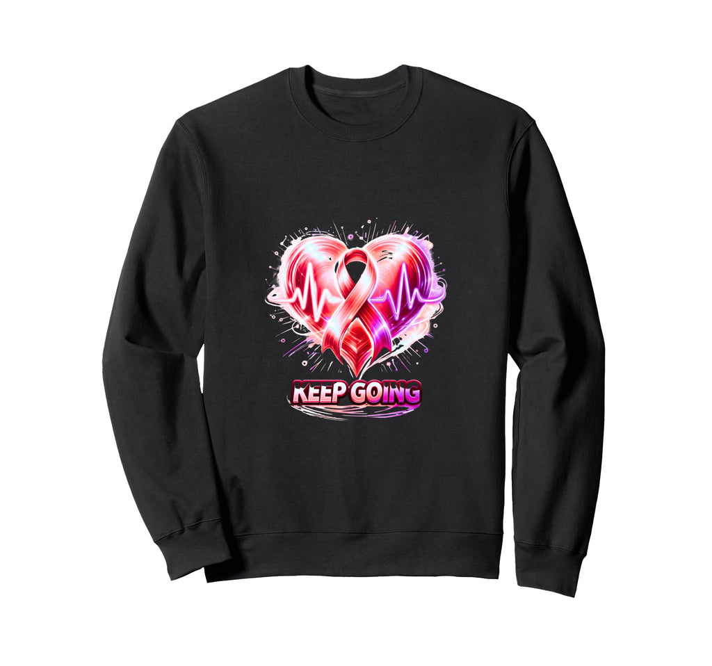 Keep Going Heartbeat Ribbon Sweatshirt - Casual Everyday Wear for Adults - T-Shirt, Sweatshirt, Hoodie