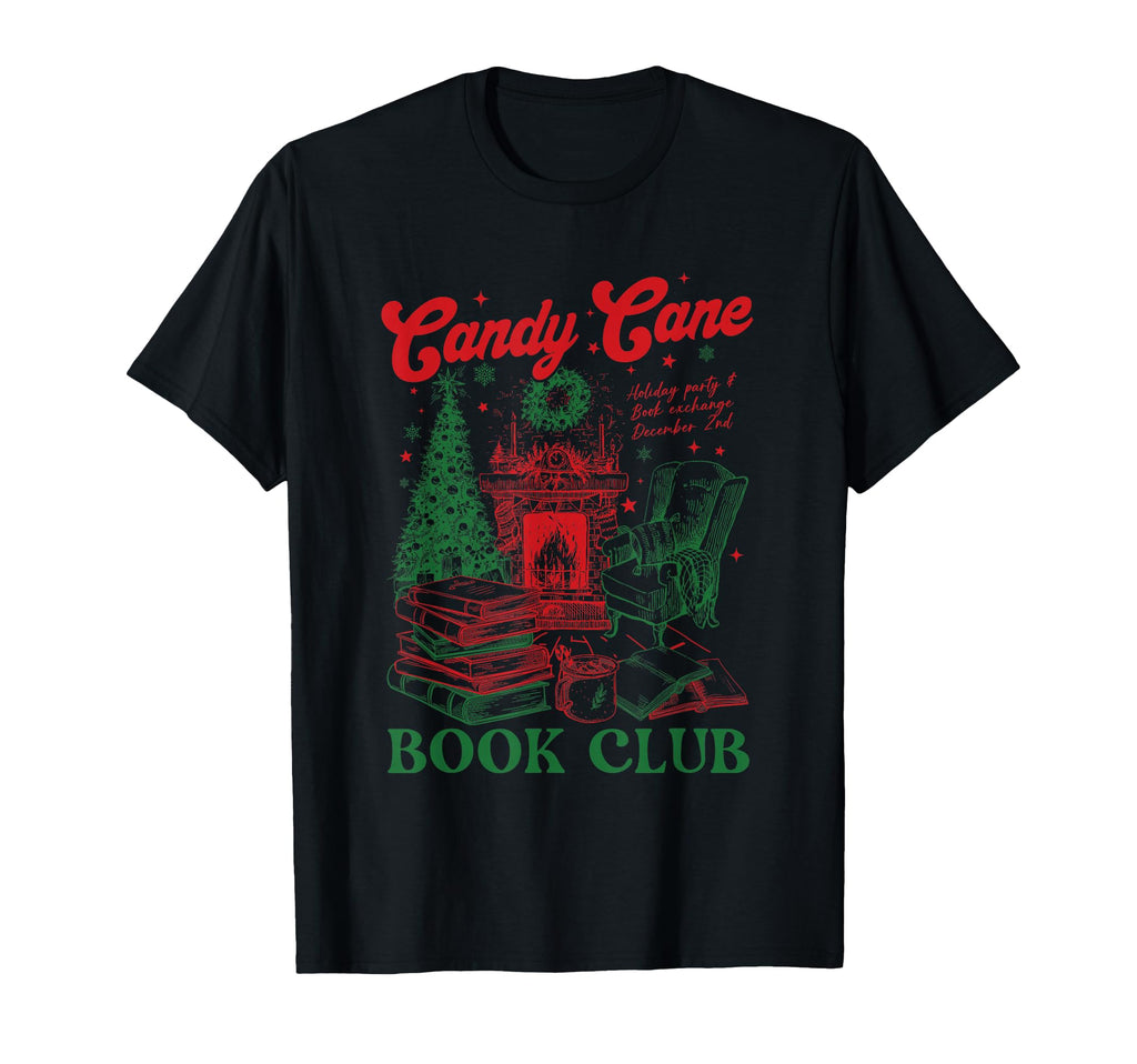 Bookish Candy Cane Book Club Book Love T-Shirt - Unique Graphic Men Women - T-Shirt, Sweatshirt, Hoodie