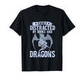 Book Nerd Easily Distracted Books T-Shirt - Aesthetic Graphic Men Women - T-Shirt, Sweatshirt, Hoodie