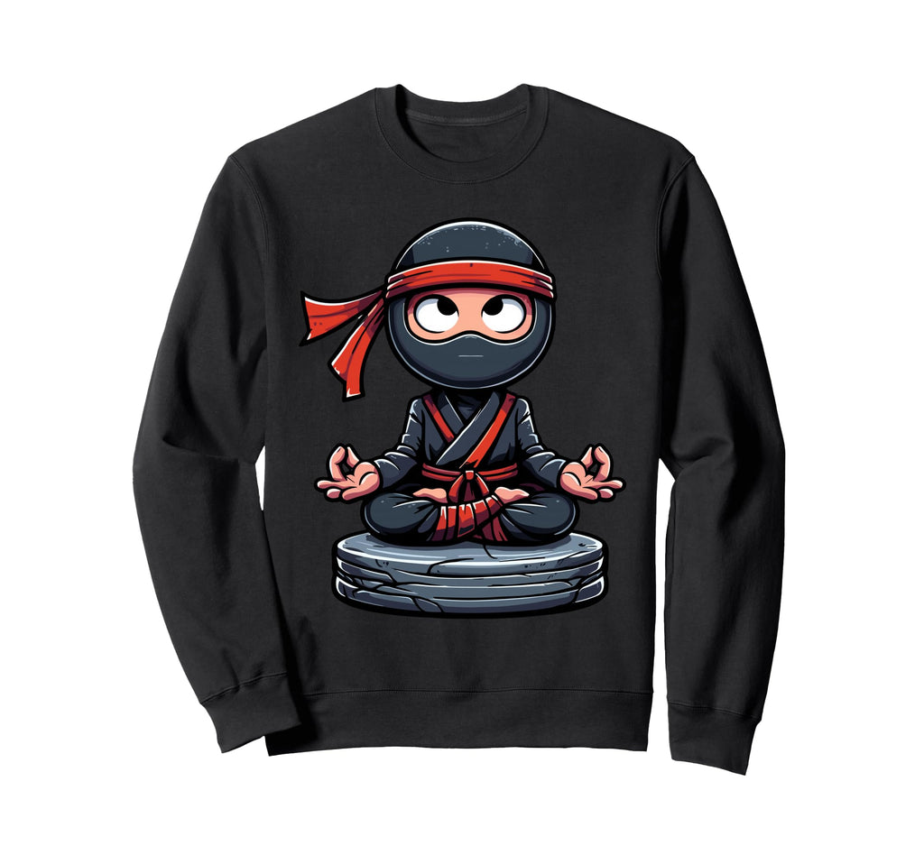 Meditation Ninja Yoga Pose Sweatshirt - Minimalist Print Men Women - T-Shirt, Sweatshirt, Hoodie