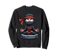 Meditation Ninja Yoga Pose Sweatshirt - Minimalist Print Men Women - T-Shirt, Sweatshirt, Hoodie