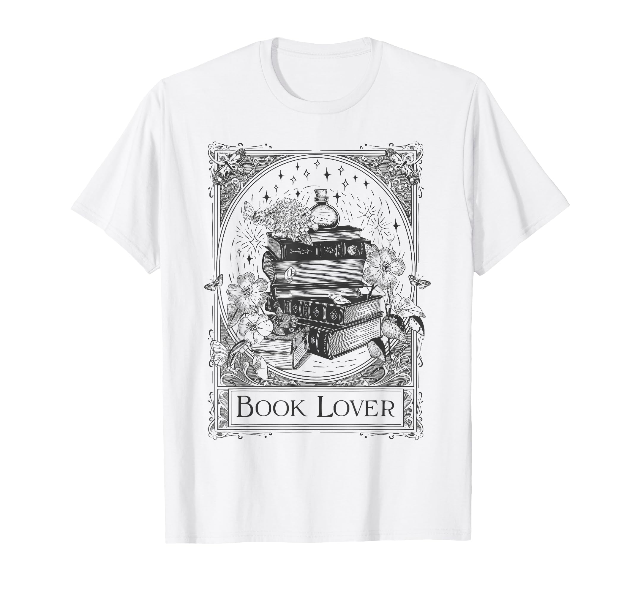 Book Lover Bibliophile Floral Gothic Reading T-Shirt - Graphic Print Unisex - T-Shirt, Sweatshirt, Hoodie