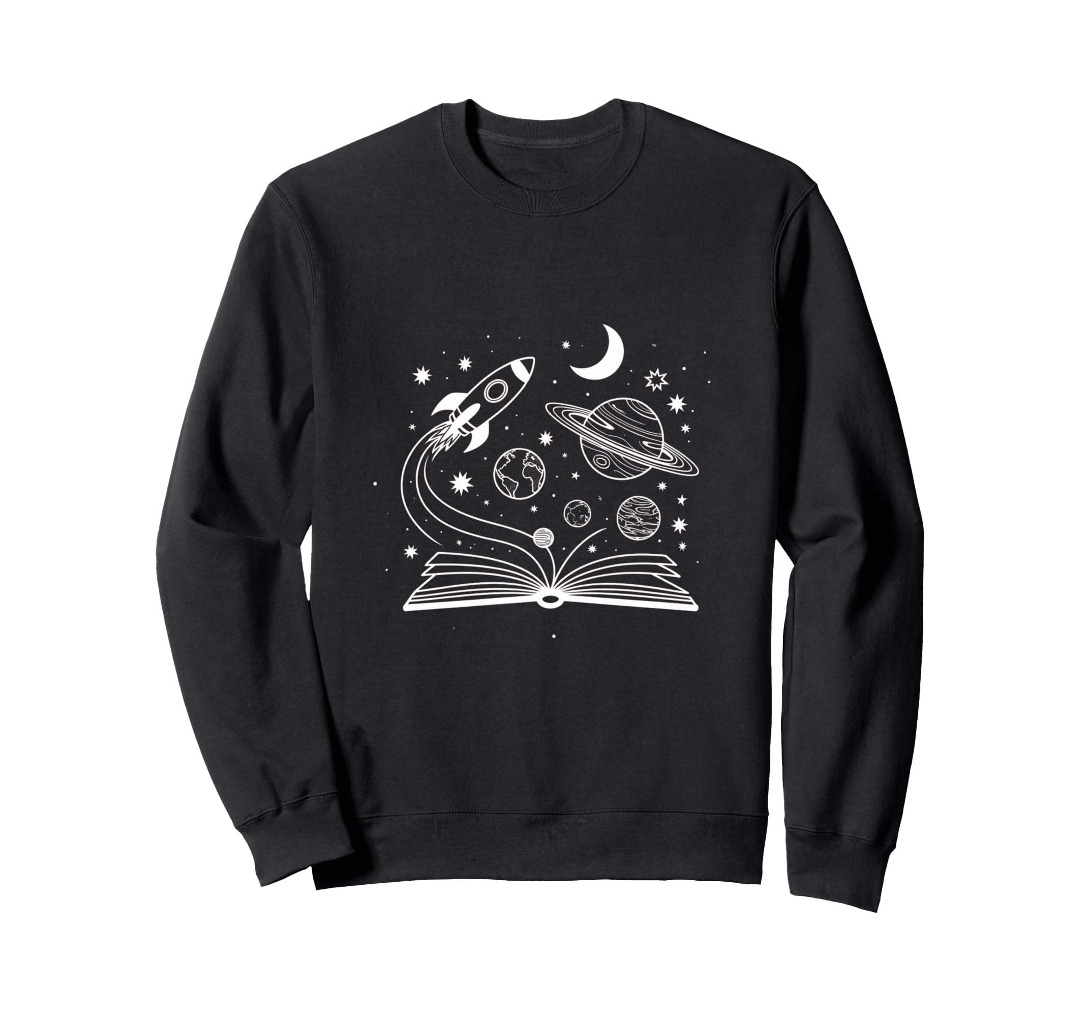 Space Books Bookworm Astronomy Sweatshirt - Custom Art Print for Adults - T-Shirt, Sweatshirt, Hoodie