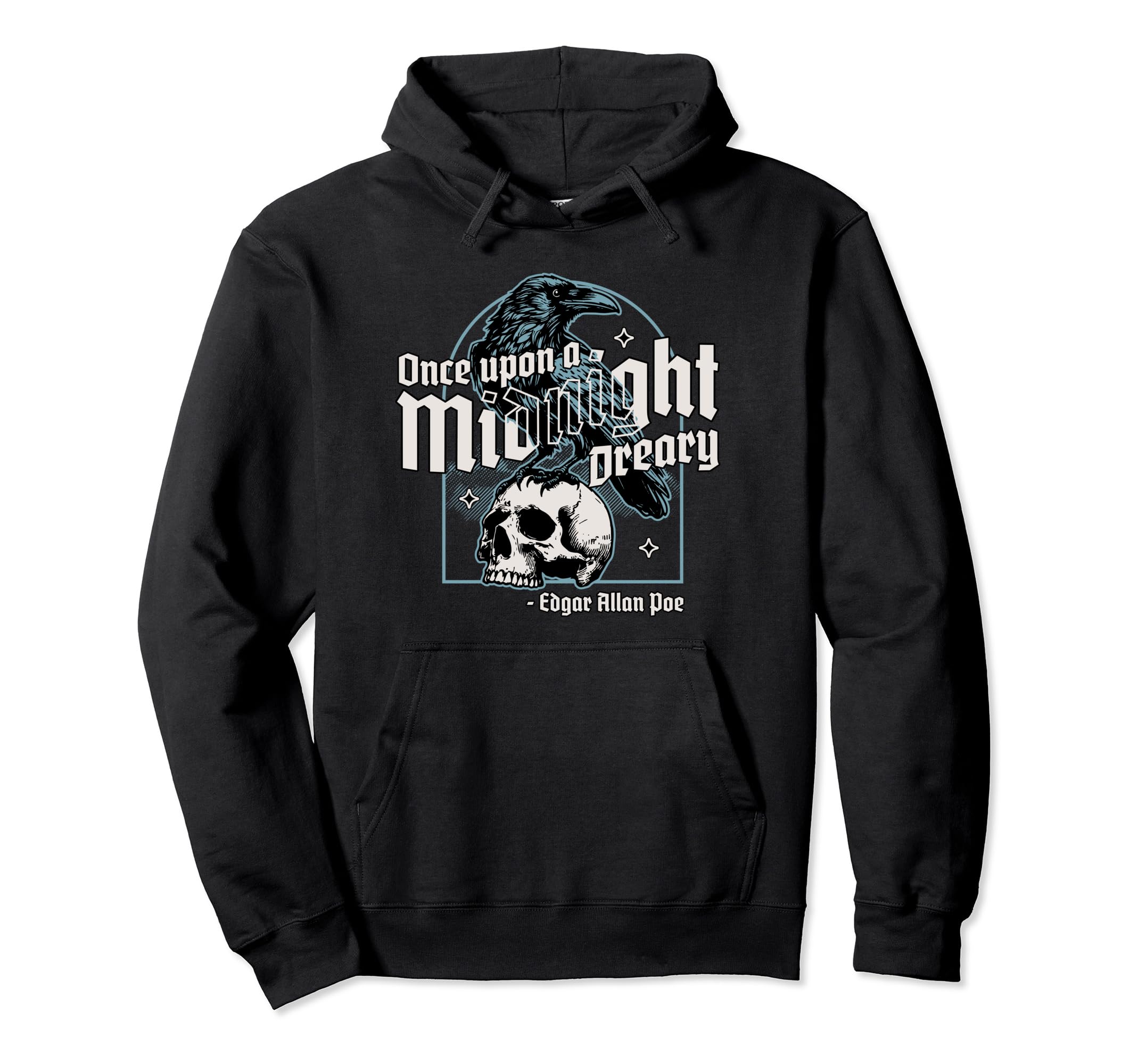 Once Upon Midnight Dreary Raven Edgar Hoodie - Novelty Apparel for Adults - T-Shirt, Sweatshirt, Hoodie