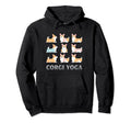 Corgi Yoga Meditation Workout Exercise Hoodie - Unique Graphic for Adults - T-Shirt, Sweatshirt, Hoodie