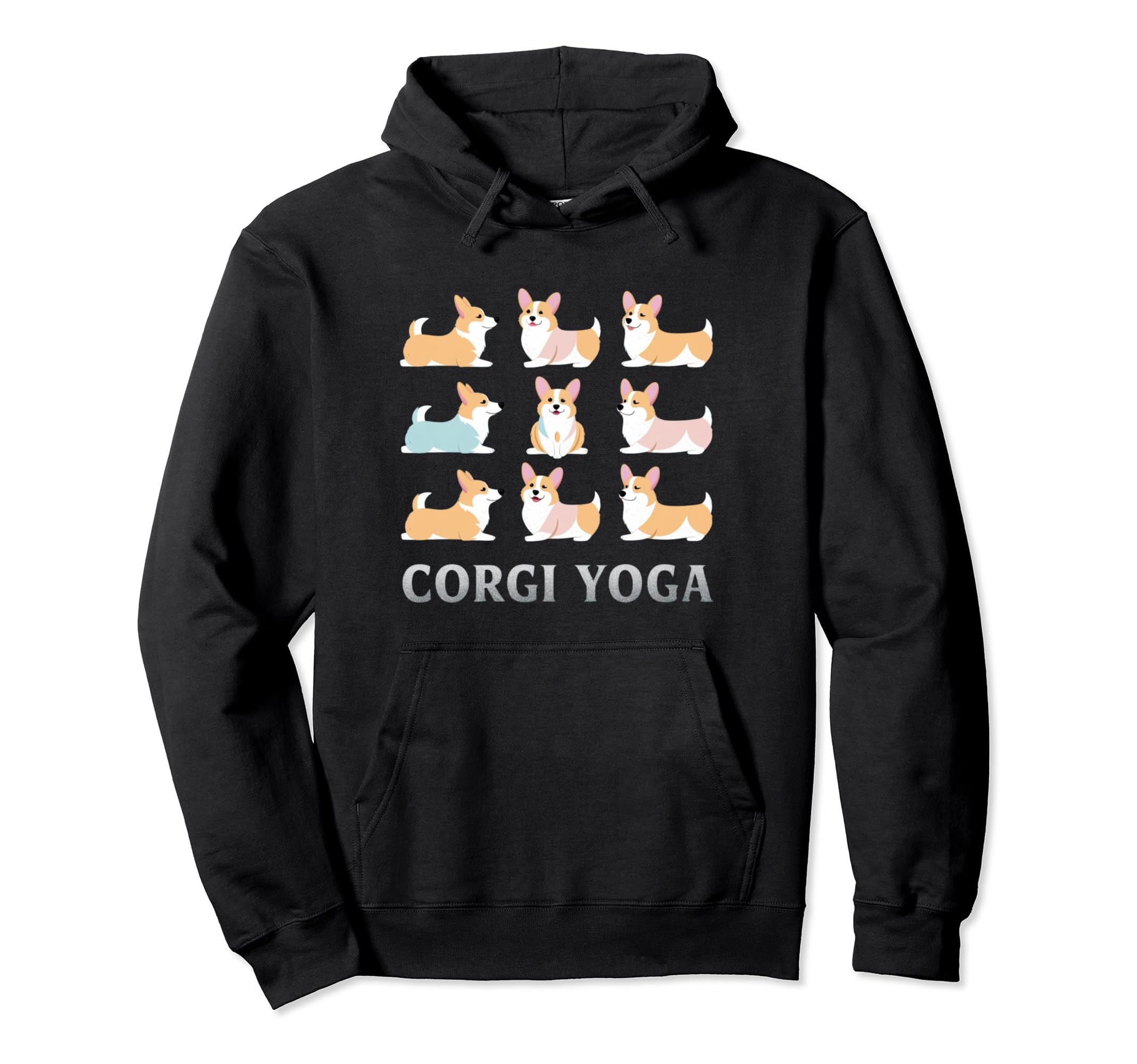Corgi Yoga Meditation Workout Exercise Hoodie - Unique Graphic for Adults - T-Shirt, Sweatshirt, Hoodie