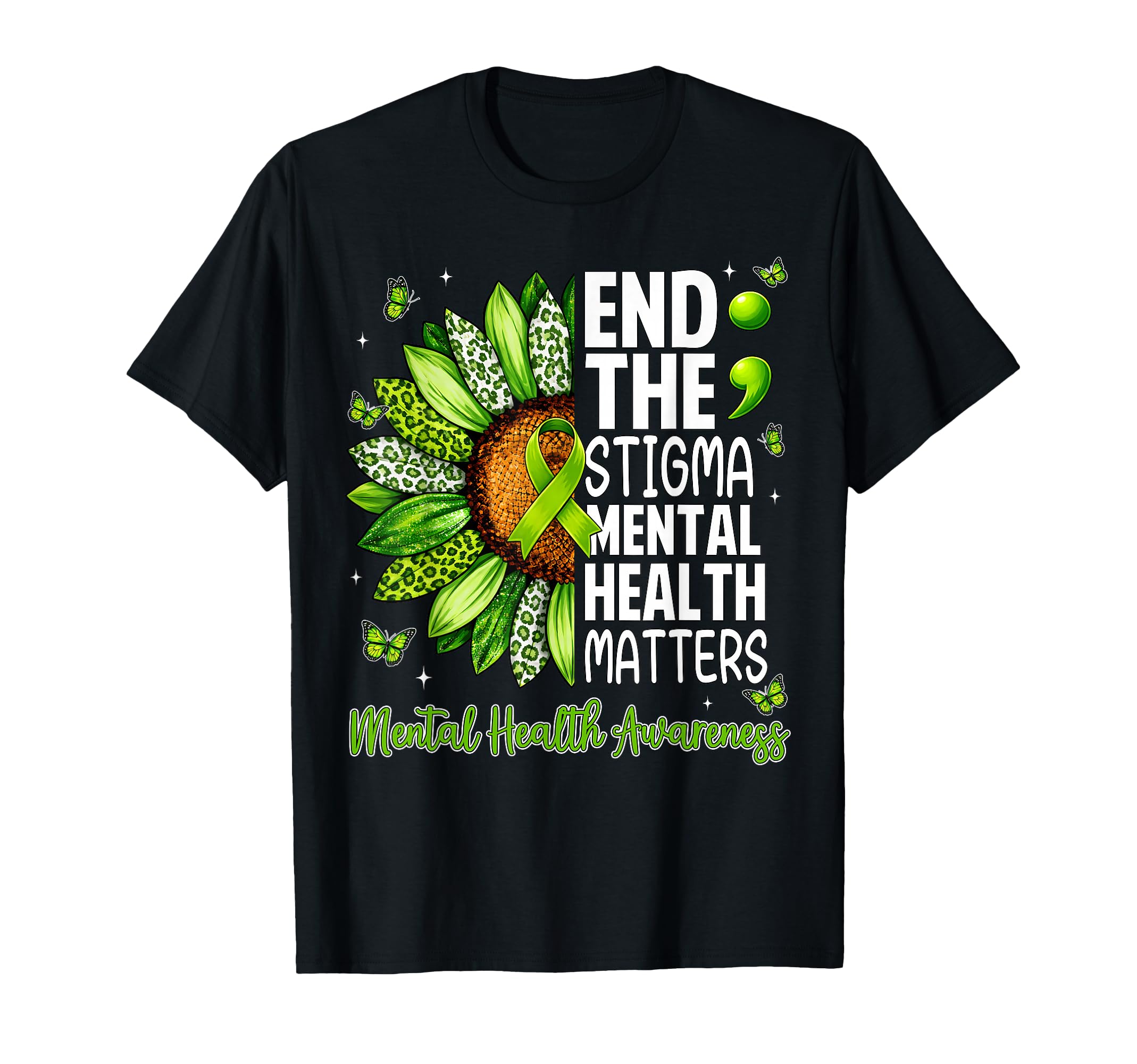 End Stigma Mental Health Matters T-Shirt - Novelty Apparel Unisex - T-Shirt, Sweatshirt, Hoodie