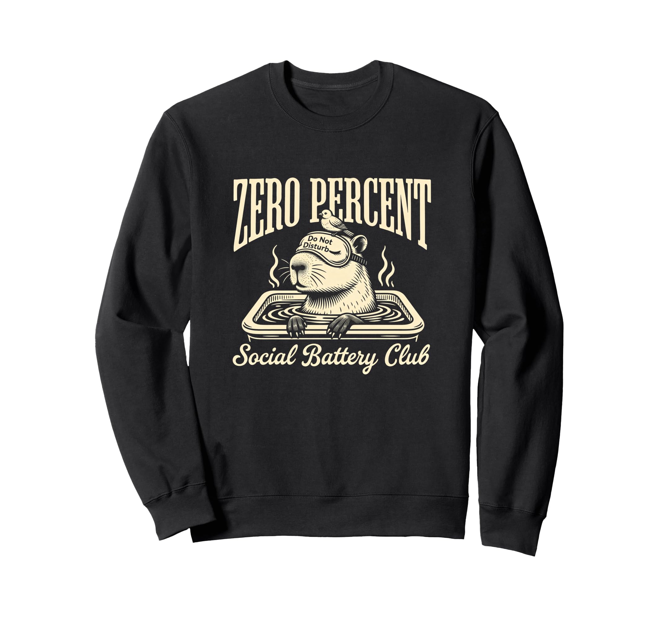 Zero Percent Social Battery Club Sweatshirt - Novelty Apparel for Adults - T-Shirt, Sweatshirt, Hoodie