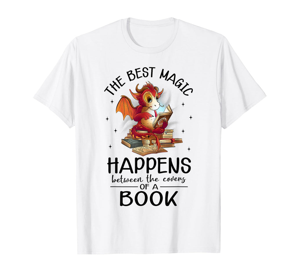 Reading Dragon Booktok Book Lover Book T-Shirt - Custom Art Print Unisex - T-Shirt, Sweatshirt, Hoodie