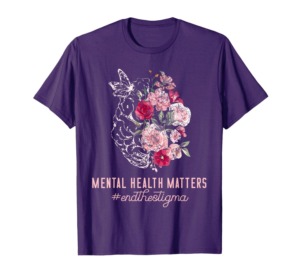 End Stigma Mental Health Matters Mental T-Shirt - Graphic Print Unisex - T-Shirt, Sweatshirt, Hoodie