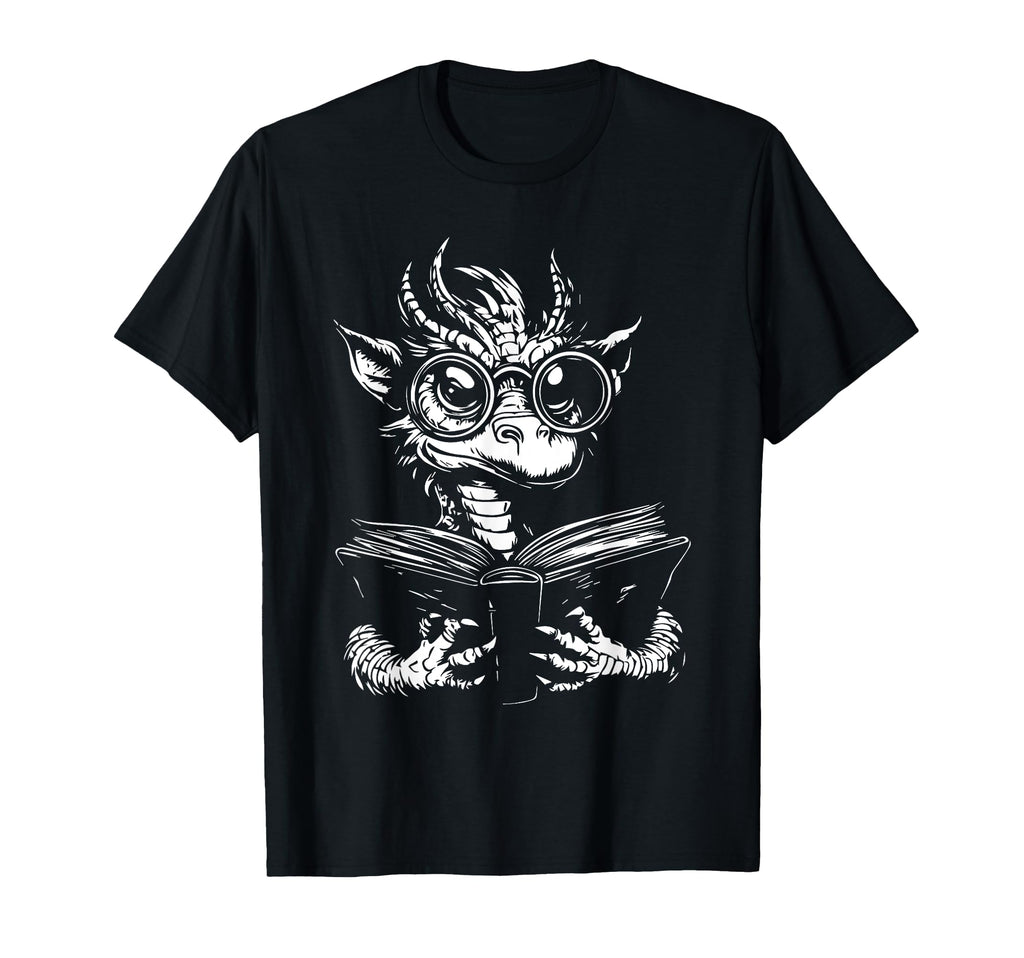 Nerdy Dragon Fantasy Bookworm T-Shirt - Novelty Apparel Men Women - T-Shirt, Sweatshirt, Hoodie