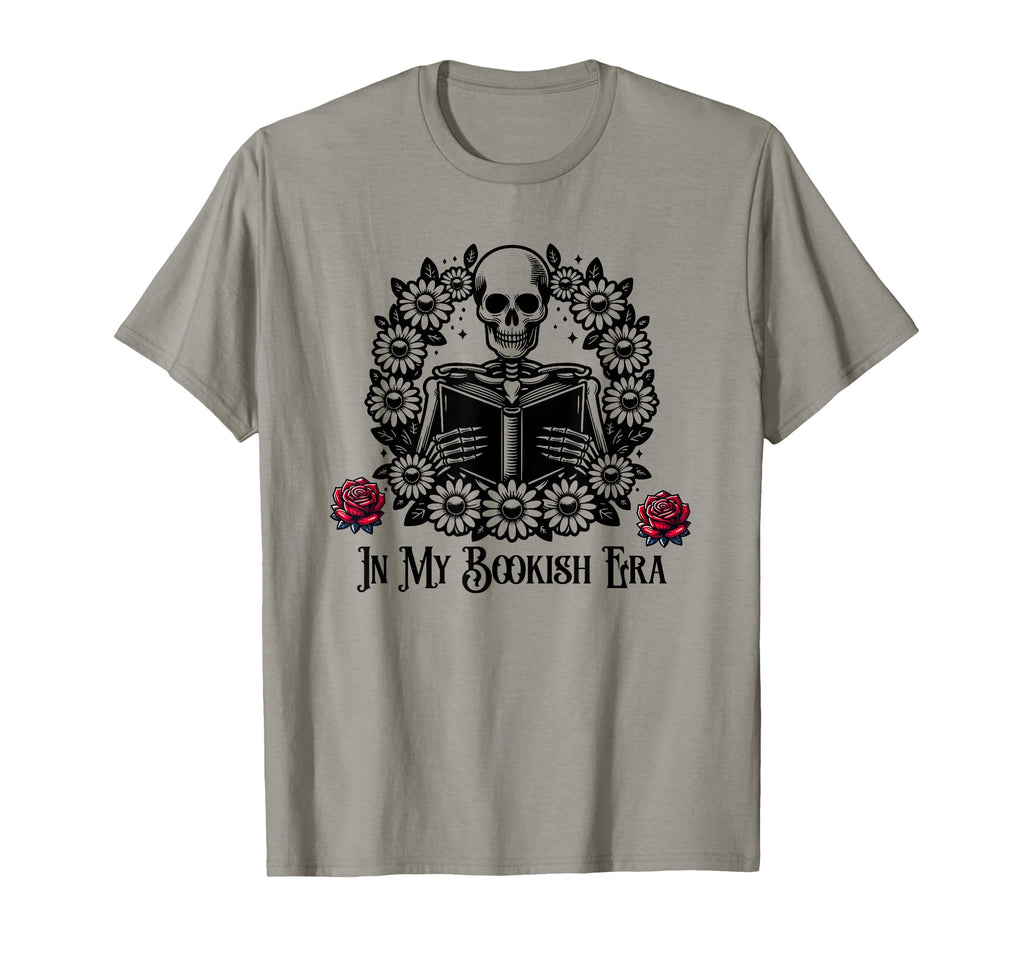 My Bookish Era Goth Skelton And Flowers T-Shirt - Streetwear Style Unisex - T-Shirt, Sweatshirt, Hoodie