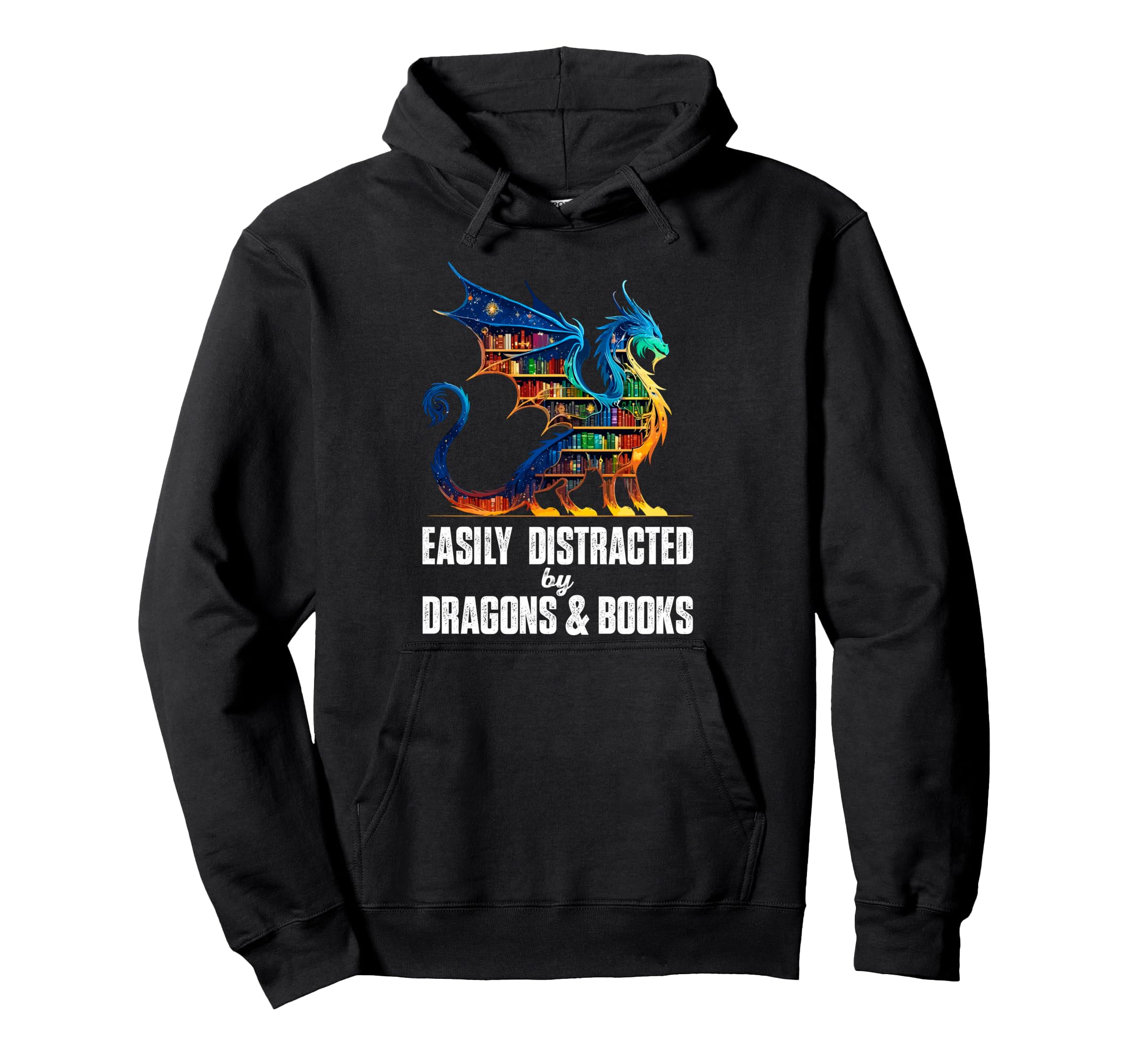 Reading Lover Easily Distracted Dragons Hoodie - Streetwear Style Unisex - T-Shirt, Sweatshirt, Hoodie
