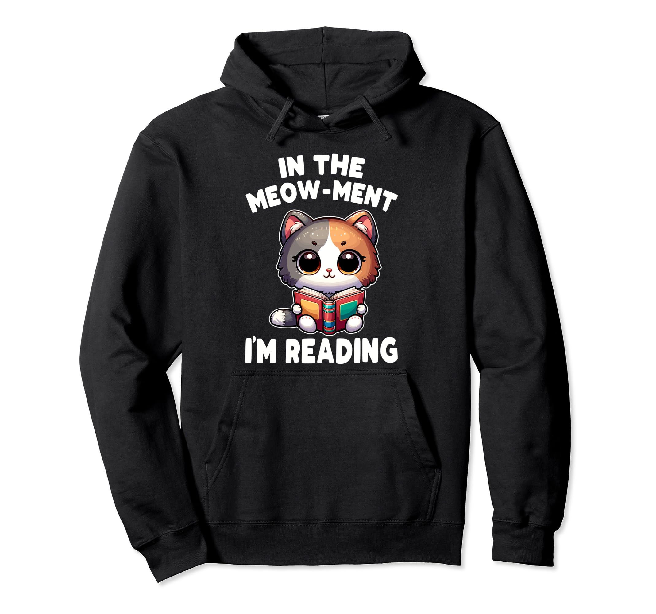 Reading Book Cat Library Reading Hoodie - Minimalist Print for Adults - T-Shirt, Sweatshirt, Hoodie