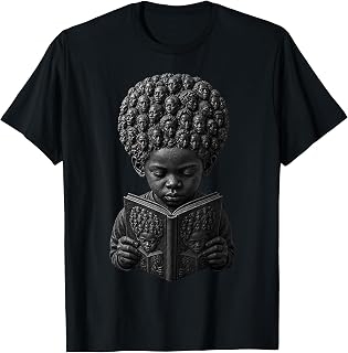 Black Boy Reading Book Afro Hair Art Ancestors Look T-Shirt Unisex T-shirt, Sweatshirt, Hoodie, Long Sleeve Tee - T-Shirt, Sweatshirt, Hoodie