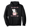 Life Is Better Books Cats And Coffee Hoodie - Unique Graphic Men Women - T-Shirt, Sweatshirt, Hoodie
