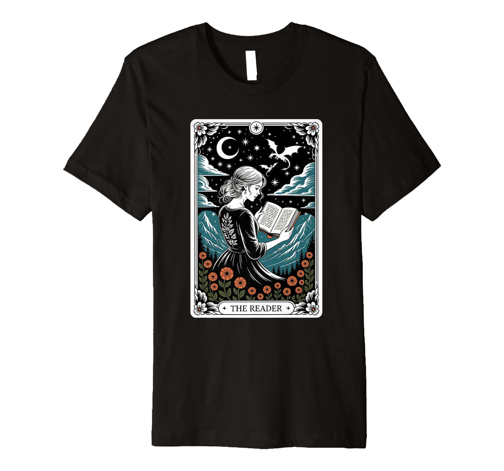 Reader Tarot Card Bookworm Books T-Shirt - Minimalist Print Men Women - T-Shirt, Sweatshirt, Hoodie