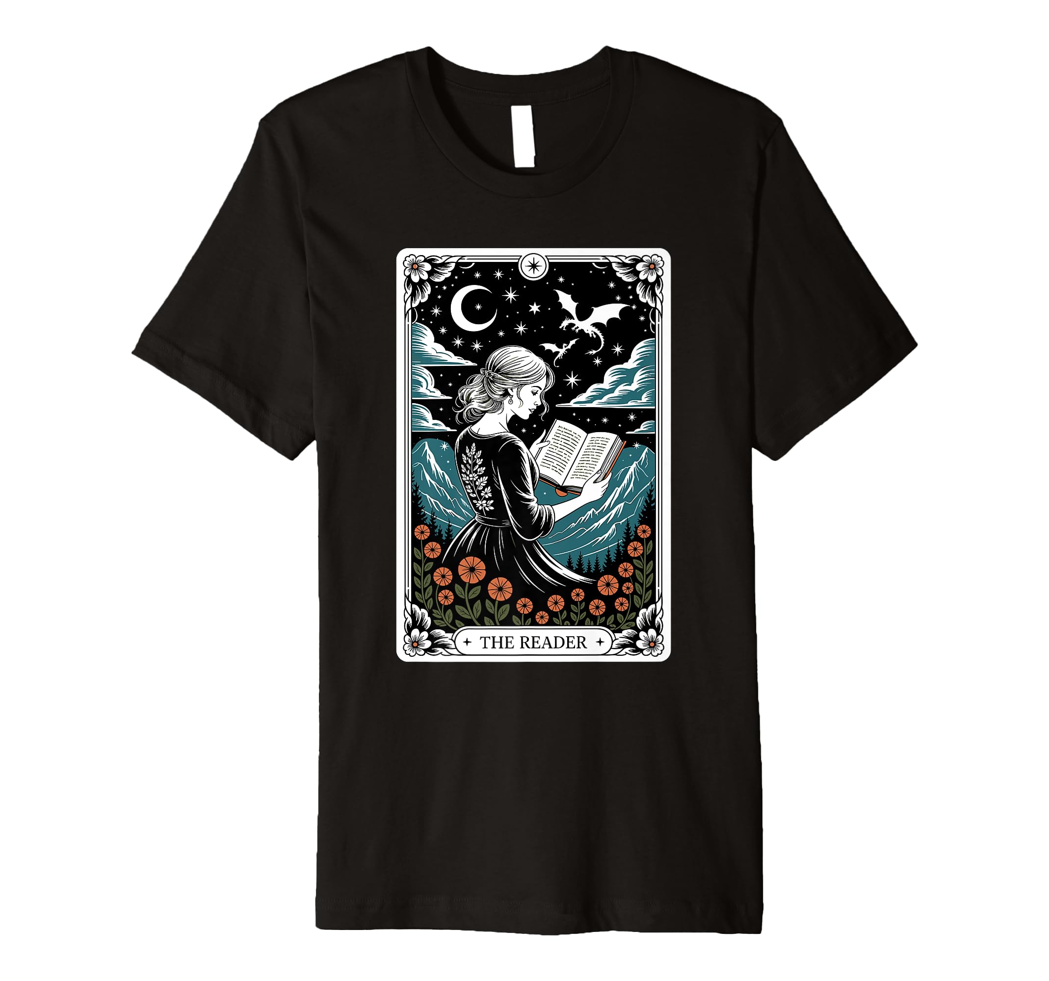 Reader Tarot Card Bookworm Books T-Shirt - Minimalist Print Men Women - T-Shirt, Sweatshirt, Hoodie