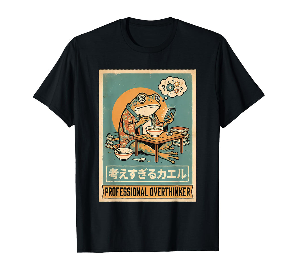 Professional Overthinker Frog Noodles T-Shirt - Minimalist Print Men Women - T-Shirt, Sweatshirt, Hoodie