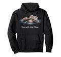 Flow Otter Parent Child Relax Hoodie - Unique Graphic Men Women - T-Shirt, Sweatshirt, Hoodie