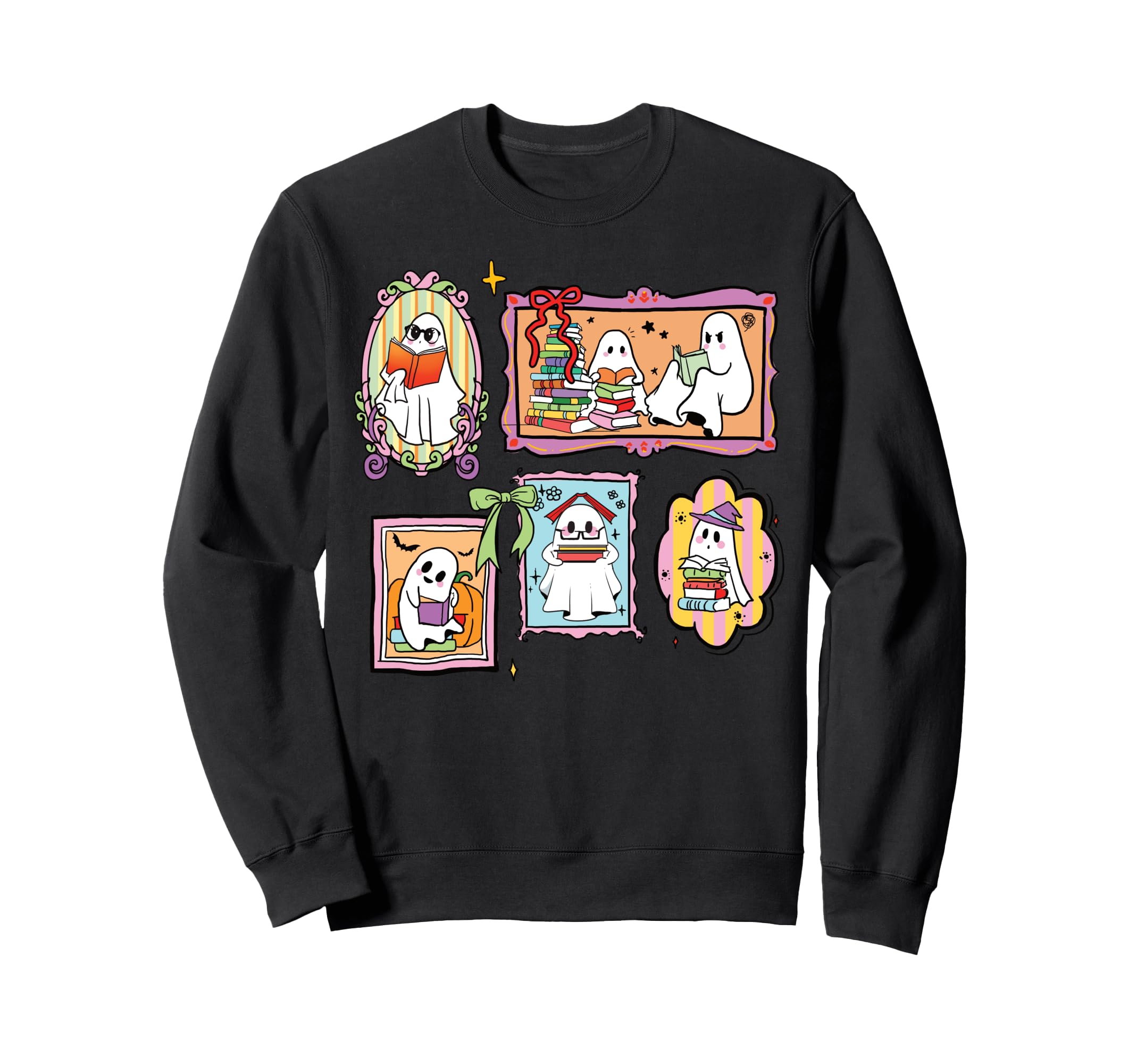 Bookish Ghosts Reading Book Nerd Sweatshirt - Custom Art Print for Adults - T-Shirt, Sweatshirt, Hoodie