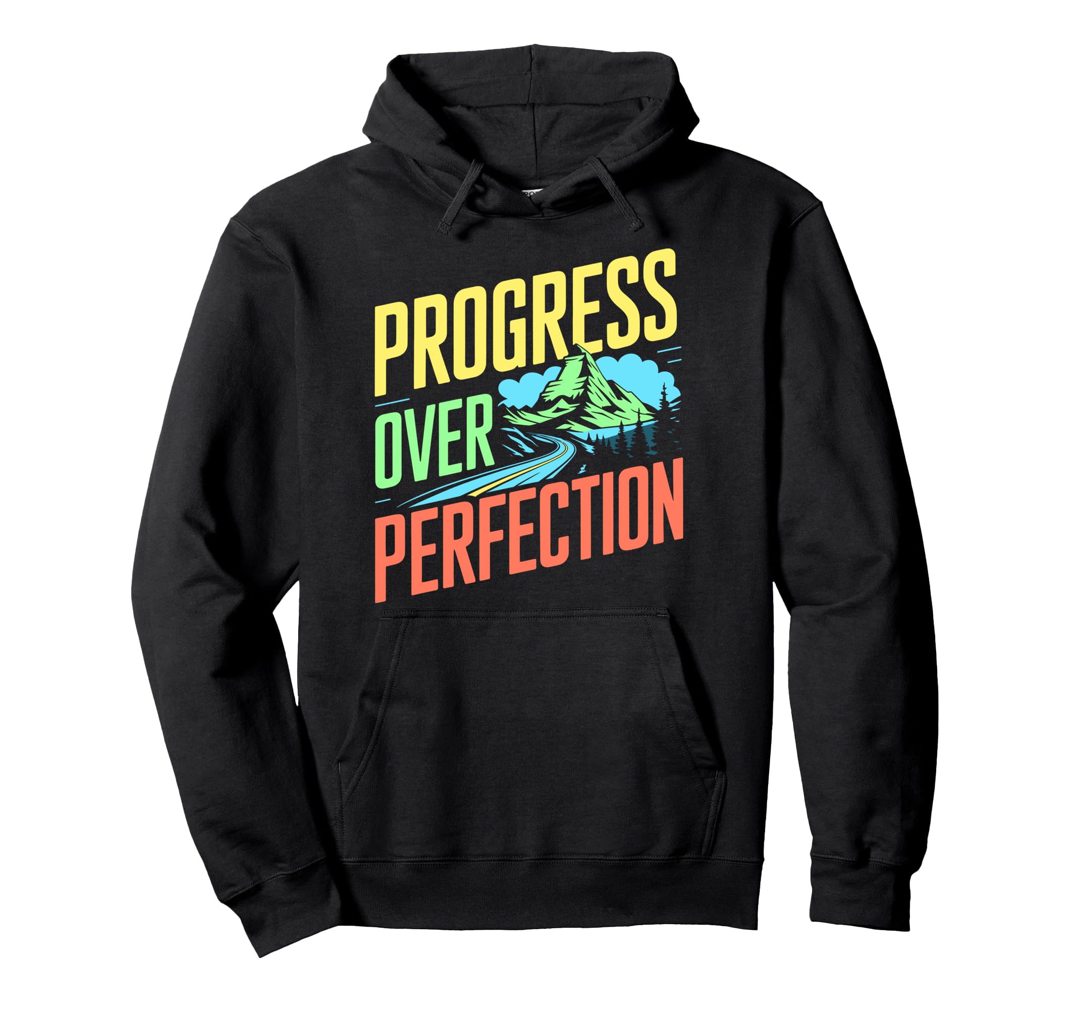 Progress Over Perfection Mental Health Hoodie - Unique Graphic Unisex - T-Shirt, Sweatshirt, Hoodie