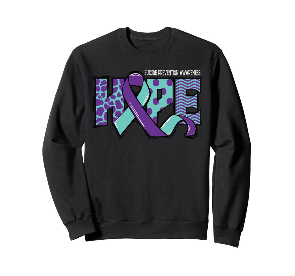 Hope Suicide Prevention Awareness Sweatshirt - Graphic Print Men Women - T-Shirt, Sweatshirt, Hoodie