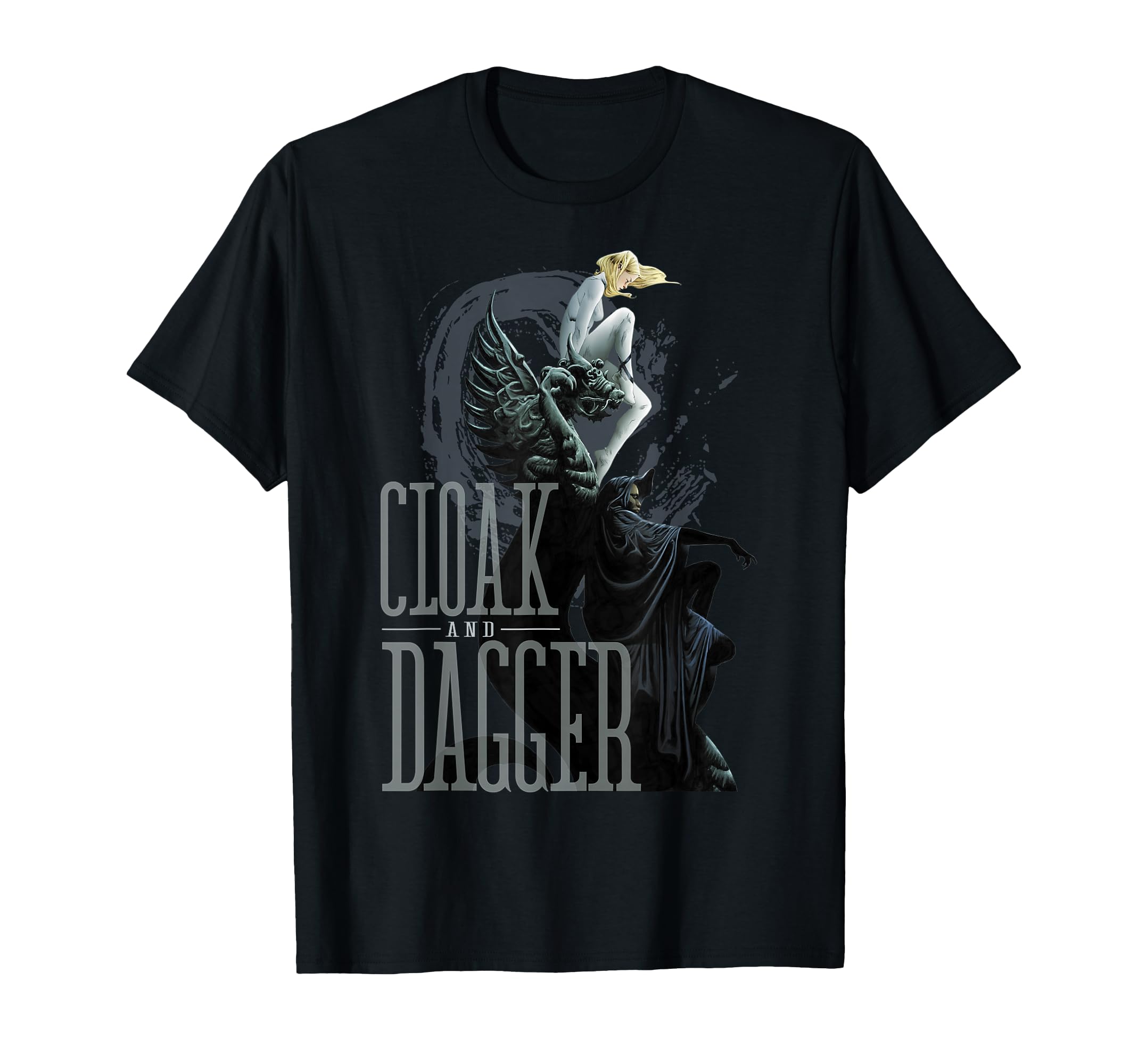 Marvel Cloak Dagger Dragon Statue T-Shirt - Trendy Graphic for Adults - T-Shirt, Sweatshirt, Hoodie