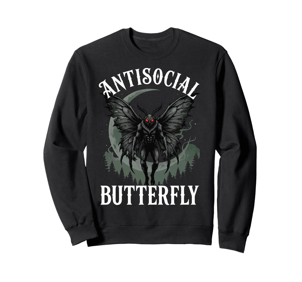 Antisocial Butterfly Sweatshirt - Graphic Print Men Women - T-Shirt, Sweatshirt, Hoodie