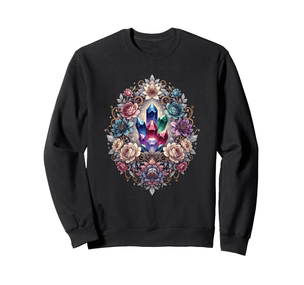 Colorful Crystal Cluster Sweatshirt - Fun Novelty Design for Adults - T-Shirt, Sweatshirt, Hoodie
