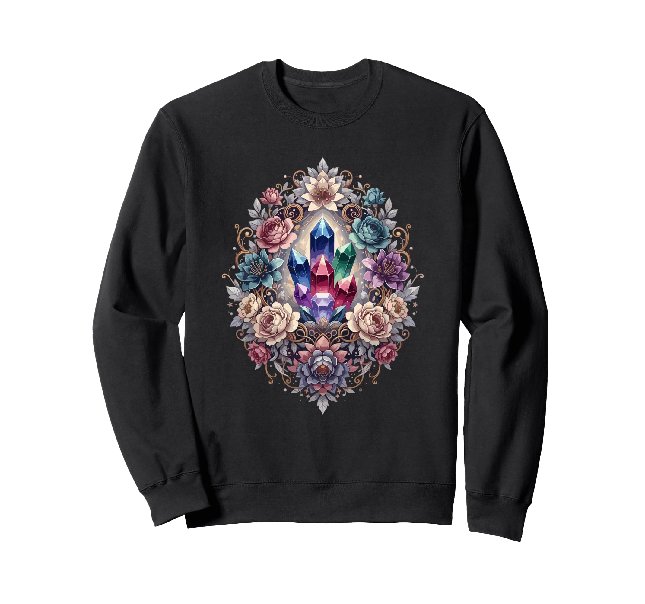 Colorful Crystal Cluster Sweatshirt - Fun Novelty Design for Adults - T-Shirt, Sweatshirt, Hoodie