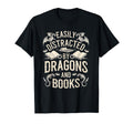 Easily Distracted Books Dragons Funny T-Shirt - Graphic Print for Adults - T-Shirt, Sweatshirt, Hoodie