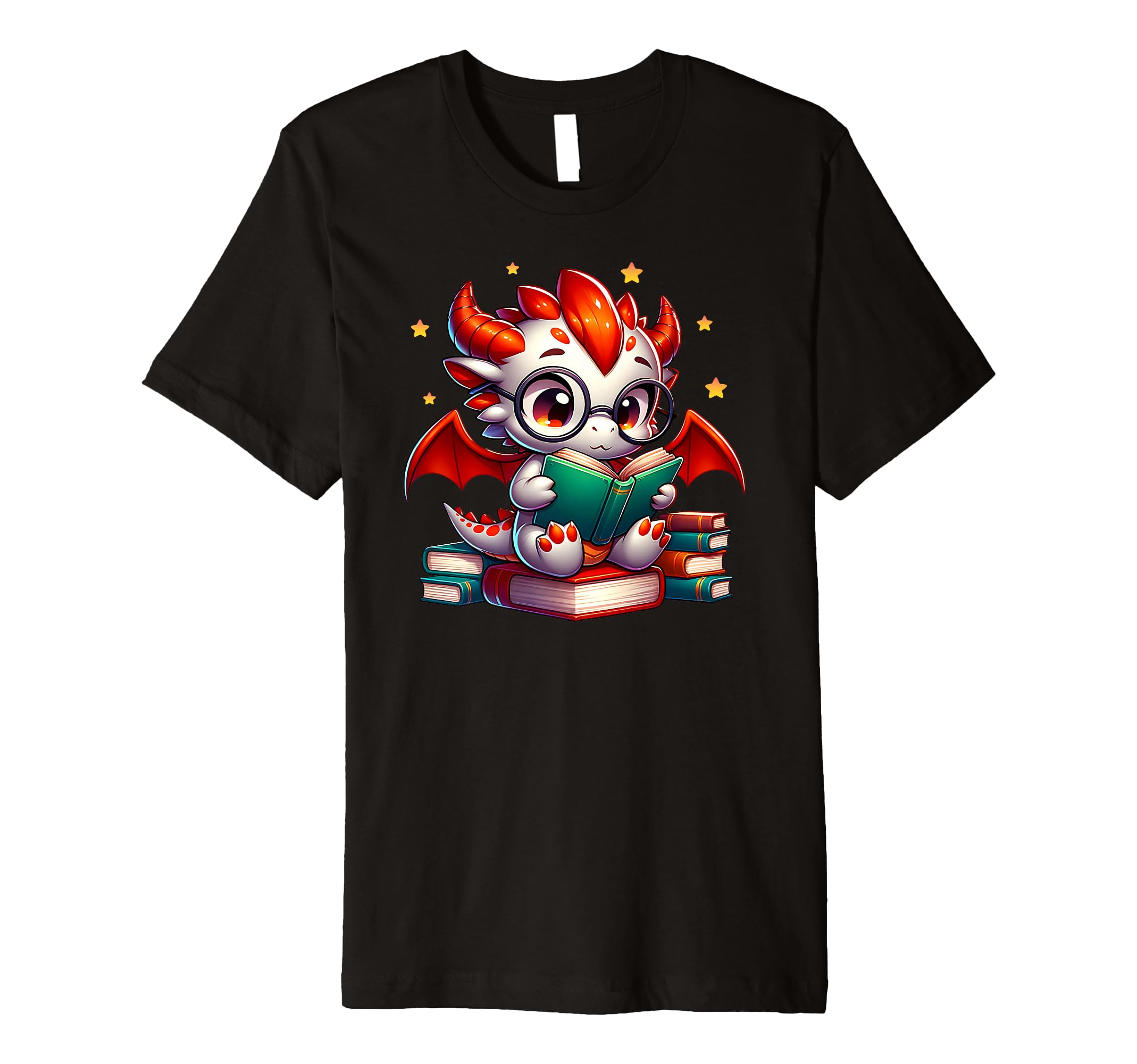 Dragon Glasses Reading Book Bookworm Nerd T-Shirt - Novelty Apparel Unisex - T-Shirt, Sweatshirt, Hoodie