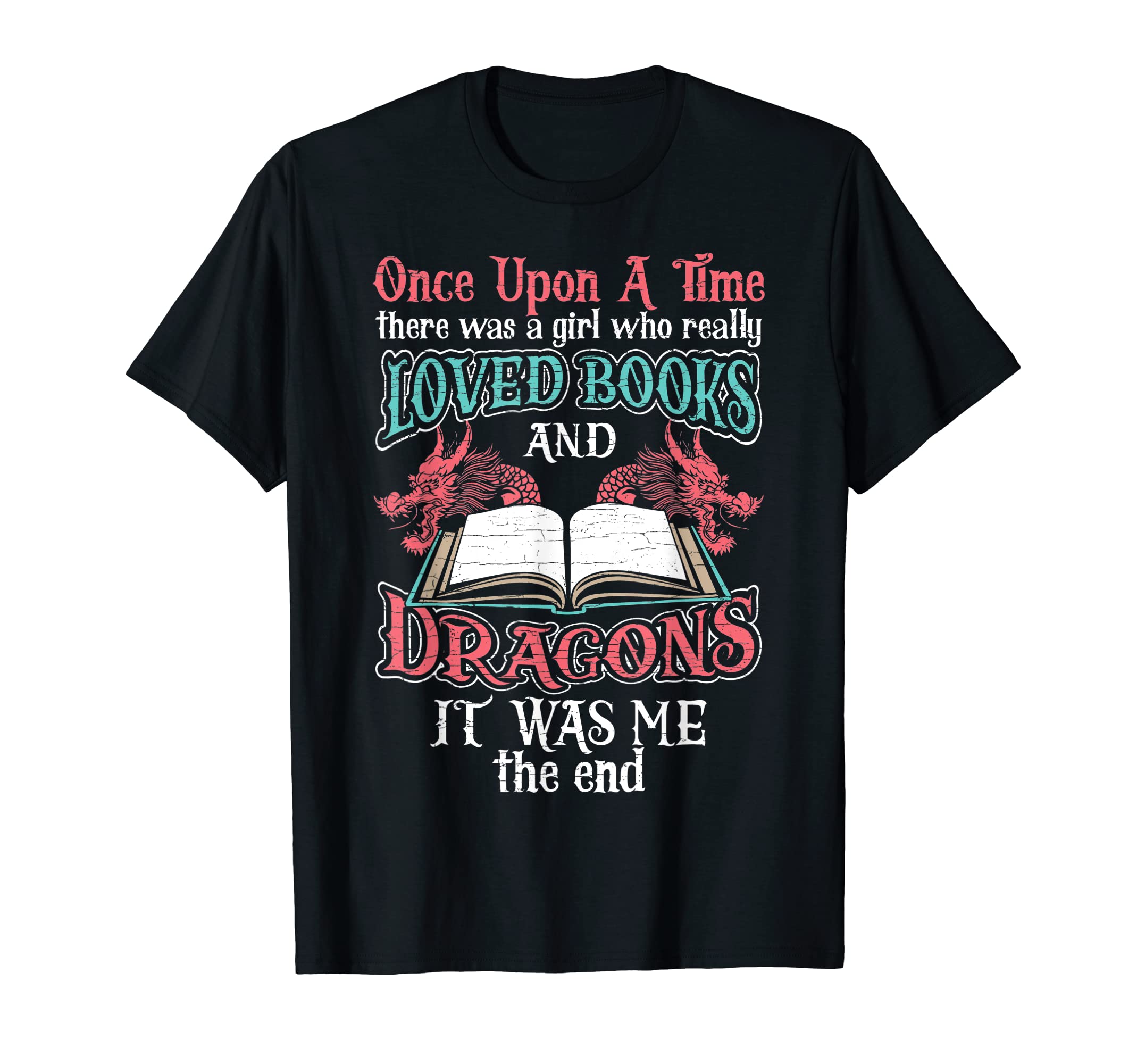There Was Who Loved Books And Dragons T-Shirt - Minimalist Print for Adults - T-Shirt, Sweatshirt, Hoodie