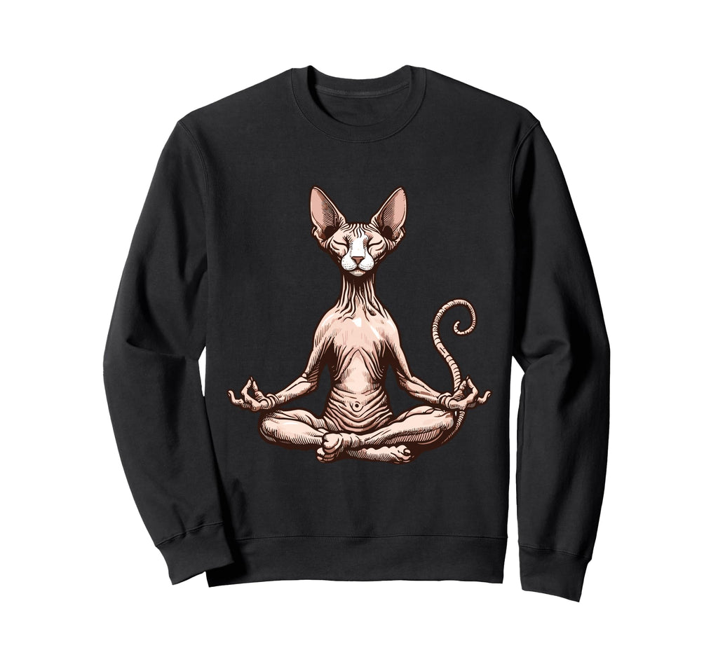 Meditation Sphynx Hairless Cat Sweatshirt - Streetwear Style Men Women - T-Shirt, Sweatshirt, Hoodie