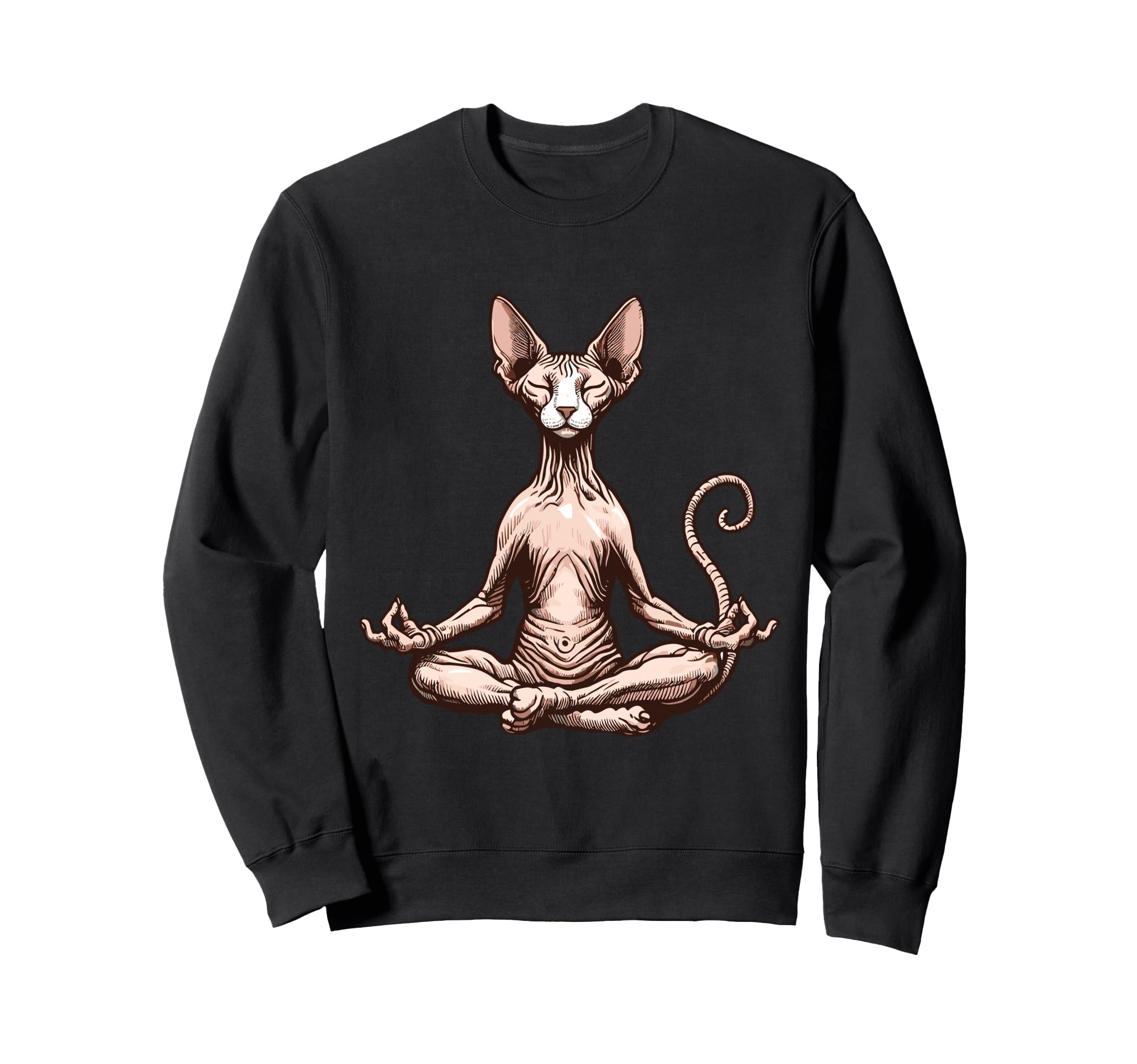 Meditation Sphynx Hairless Cat Sweatshirt - Streetwear Style Men Women - T-Shirt, Sweatshirt, Hoodie