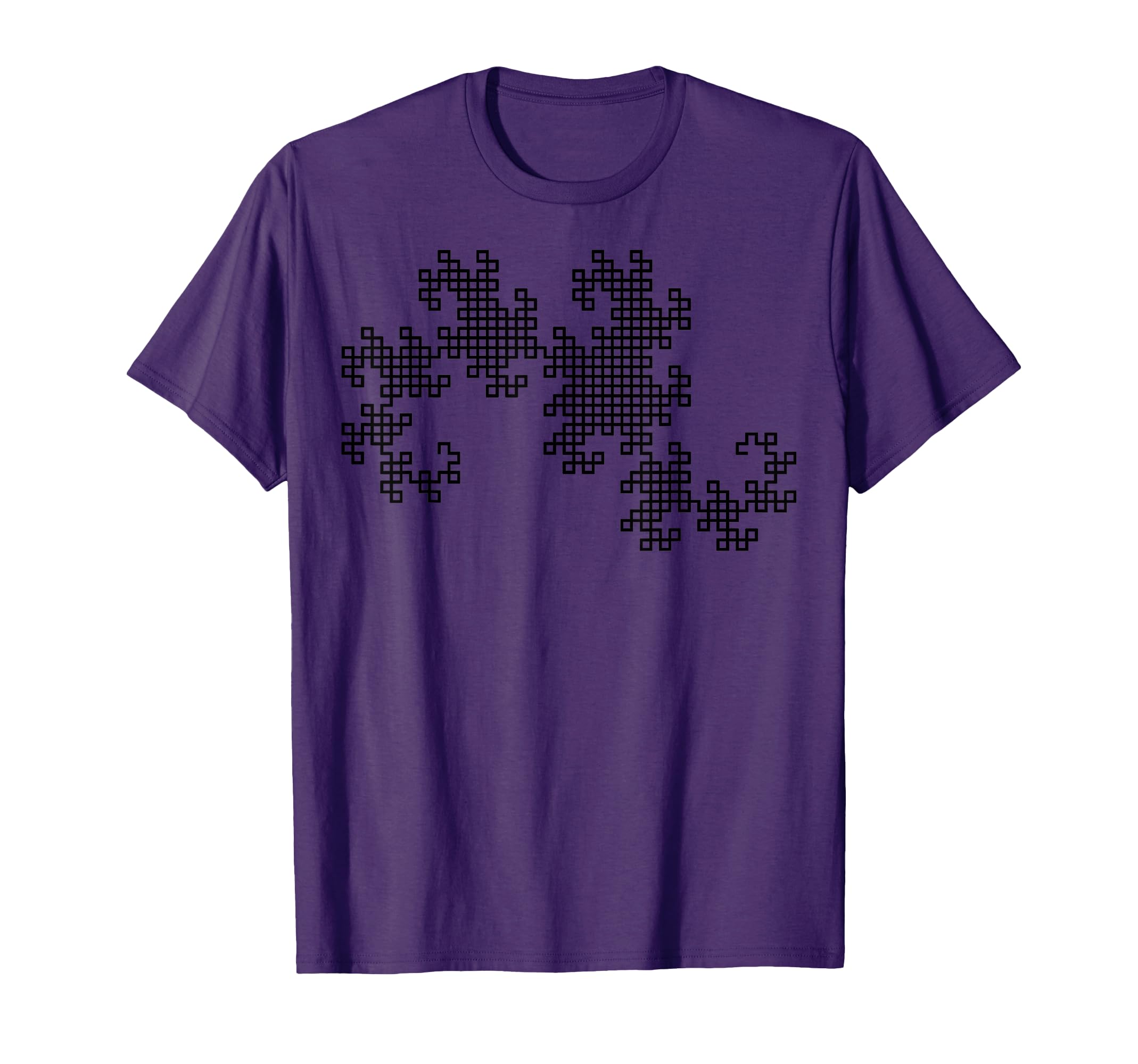 Nerdy Black Dragon Curve Fractal T-Shirt - Aesthetic Graphic for Adults - T-Shirt, Sweatshirt, Hoodie