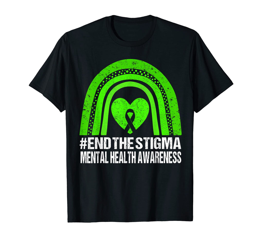 End Stigma Mental Health Awareness Green T-Shirt - Trendy Graphic Unisex - T-Shirt, Sweatshirt, Hoodie