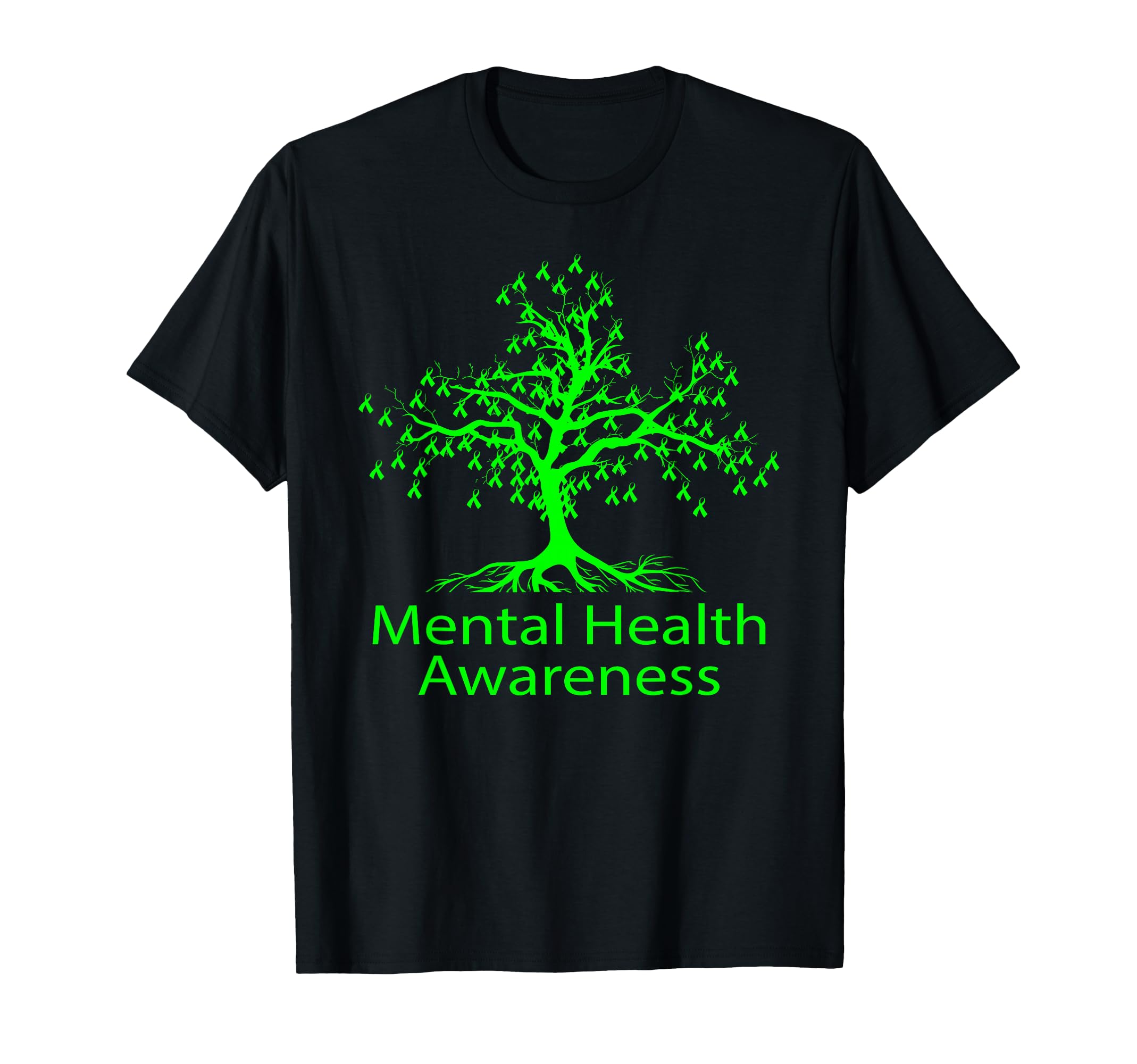 Mental Health Awareness Green Tree T-Shirt - Graphic Print Men Women - T-Shirt, Sweatshirt, Hoodie