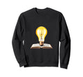 Book And Light Bulb Bookworm Reader Sweatshirt - Trendy Graphic for Adults - T-Shirt, Sweatshirt, Hoodie
