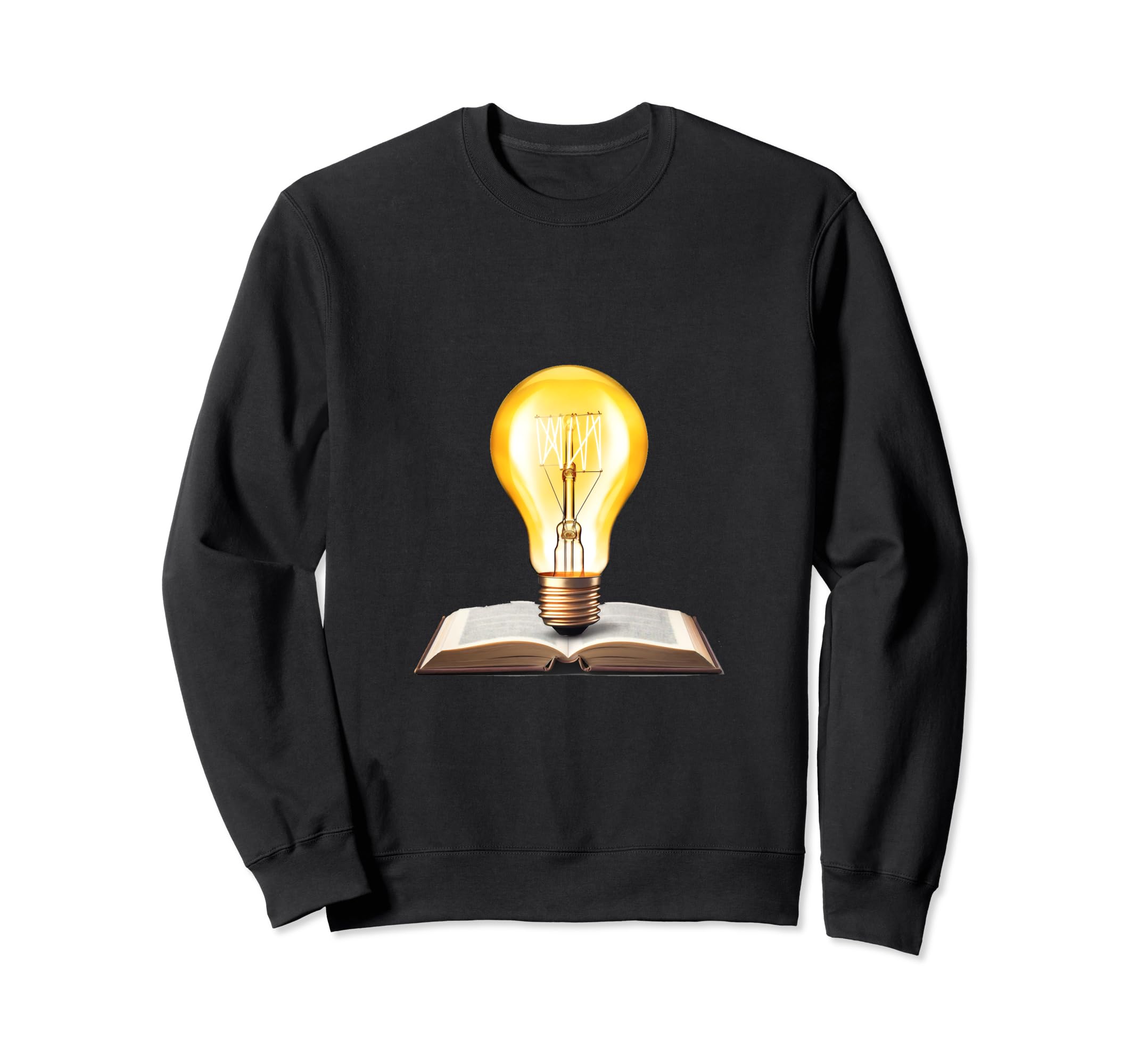 Book And Light Bulb Bookworm Reader Sweatshirt - Trendy Graphic for Adults - T-Shirt, Sweatshirt, Hoodie