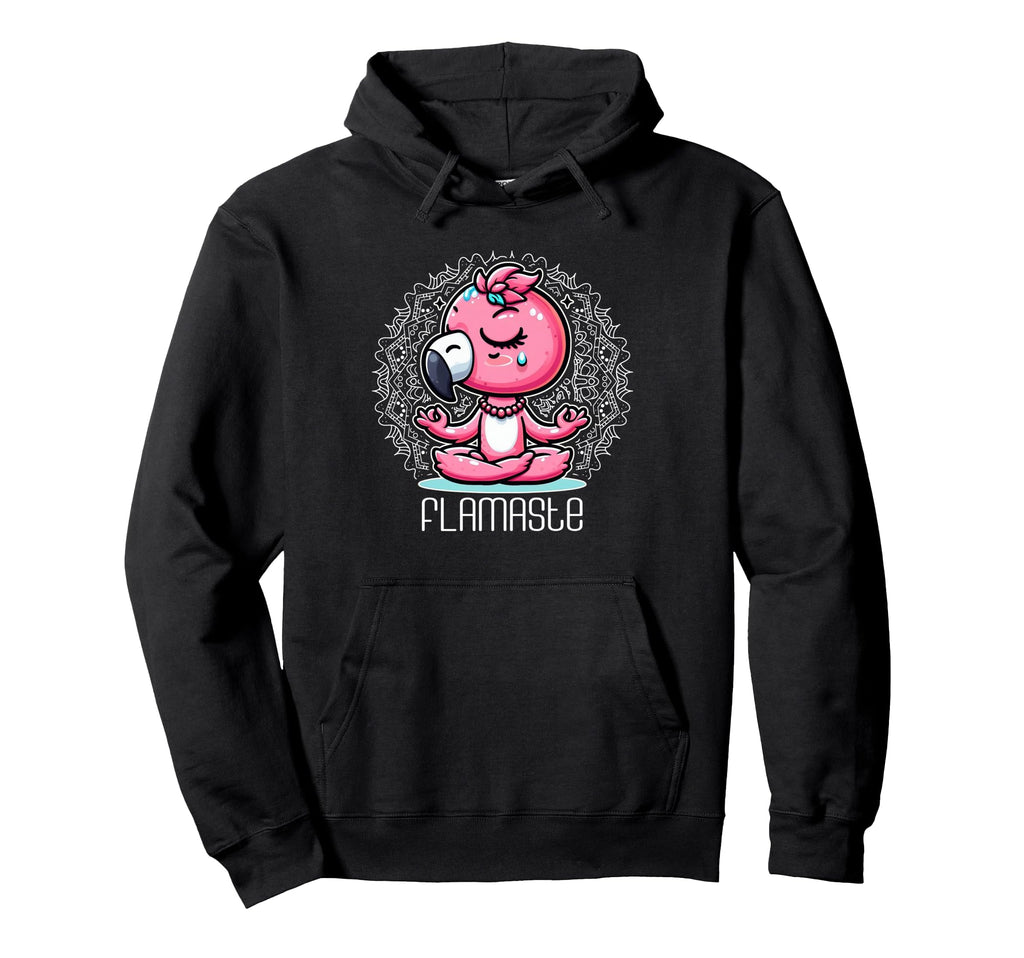 Flamaste Funny Flamingo Yoga Meditation Hoodie - Graphic Print Men Women - T-Shirt, Sweatshirt, Hoodie