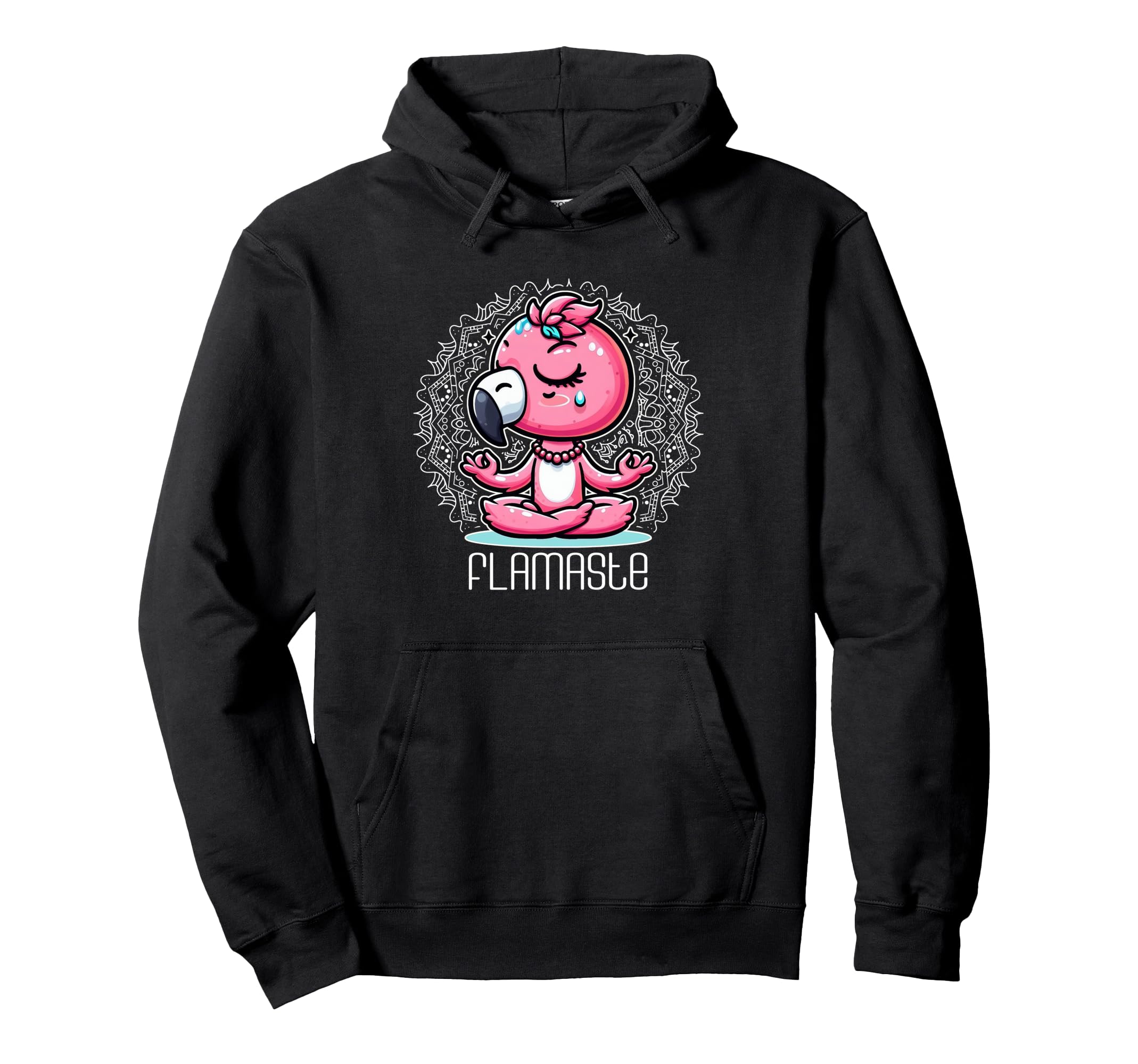 Flamaste Funny Flamingo Yoga Meditation Hoodie - Graphic Print Men Women - T-Shirt, Sweatshirt, Hoodie