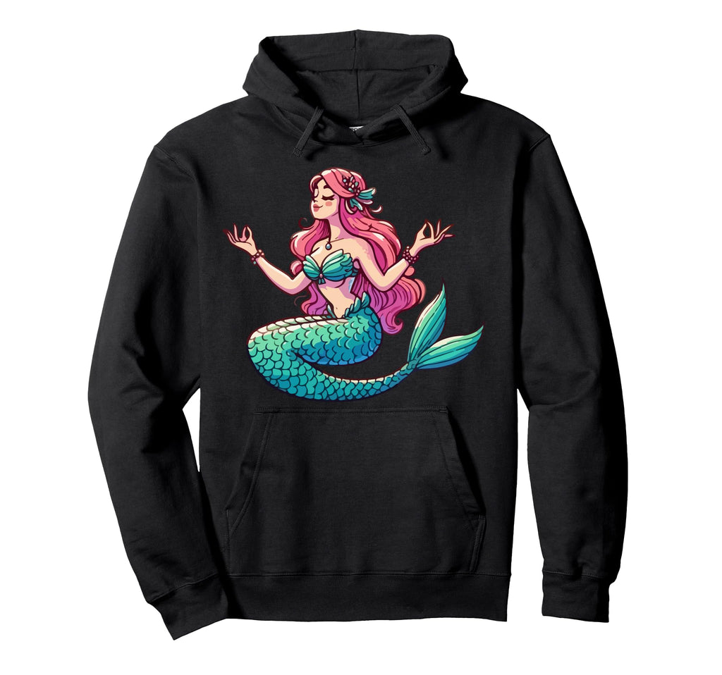 Meditation Mermaid Yoga Pose Relaxing Hoodie - Unique Graphic for Adults - T-Shirt, Sweatshirt, Hoodie
