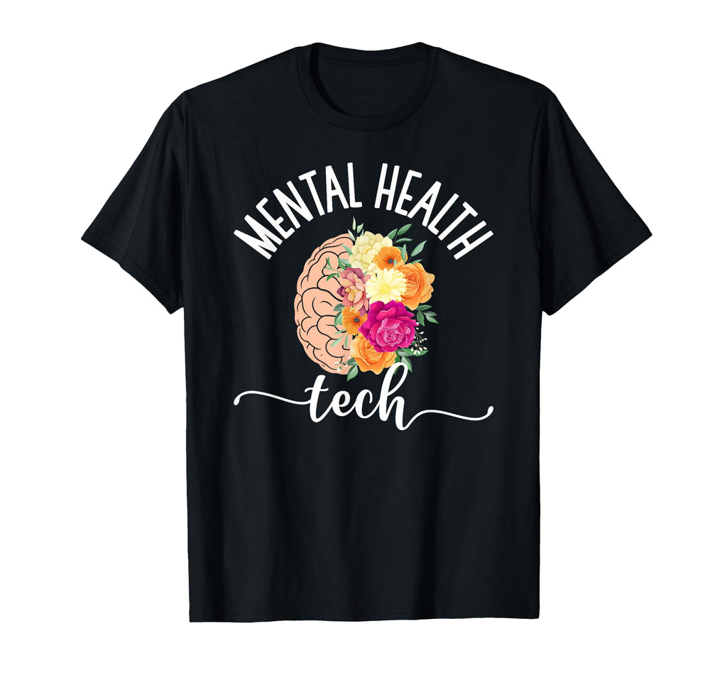 Mental Health Tech Flowers Mental T-Shirt - Minimalist Print Men Women - T-Shirt, Sweatshirt, Hoodie