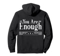 You Are Enough Utilitarian Love Peace Mens Hoodie - Graphic Print Unisex - T-Shirt, Sweatshirt, Hoodie